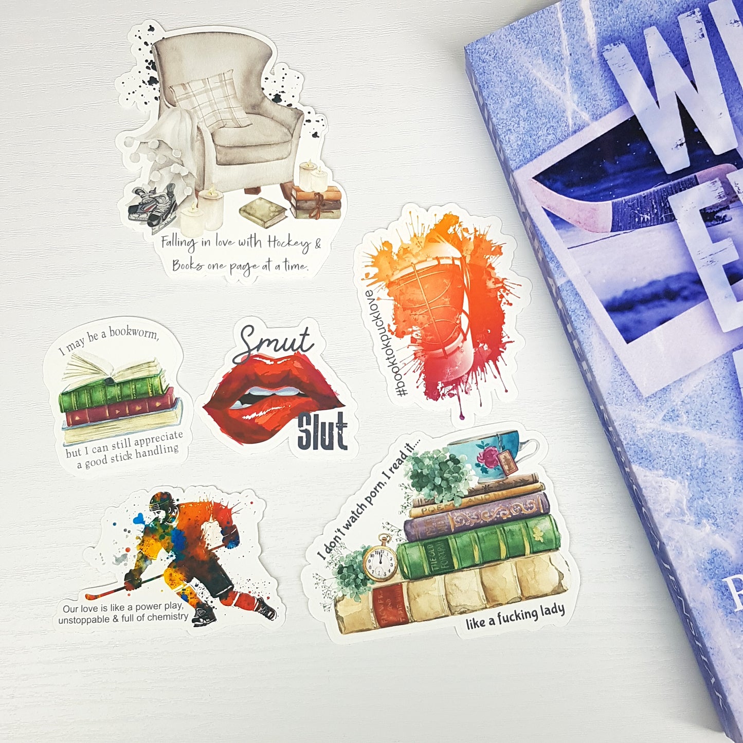 Spicy Hockey Romance Themed Die Cut Stickers