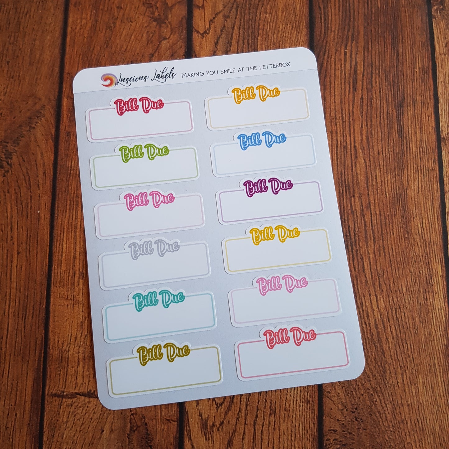 Large Bill Due Stickers