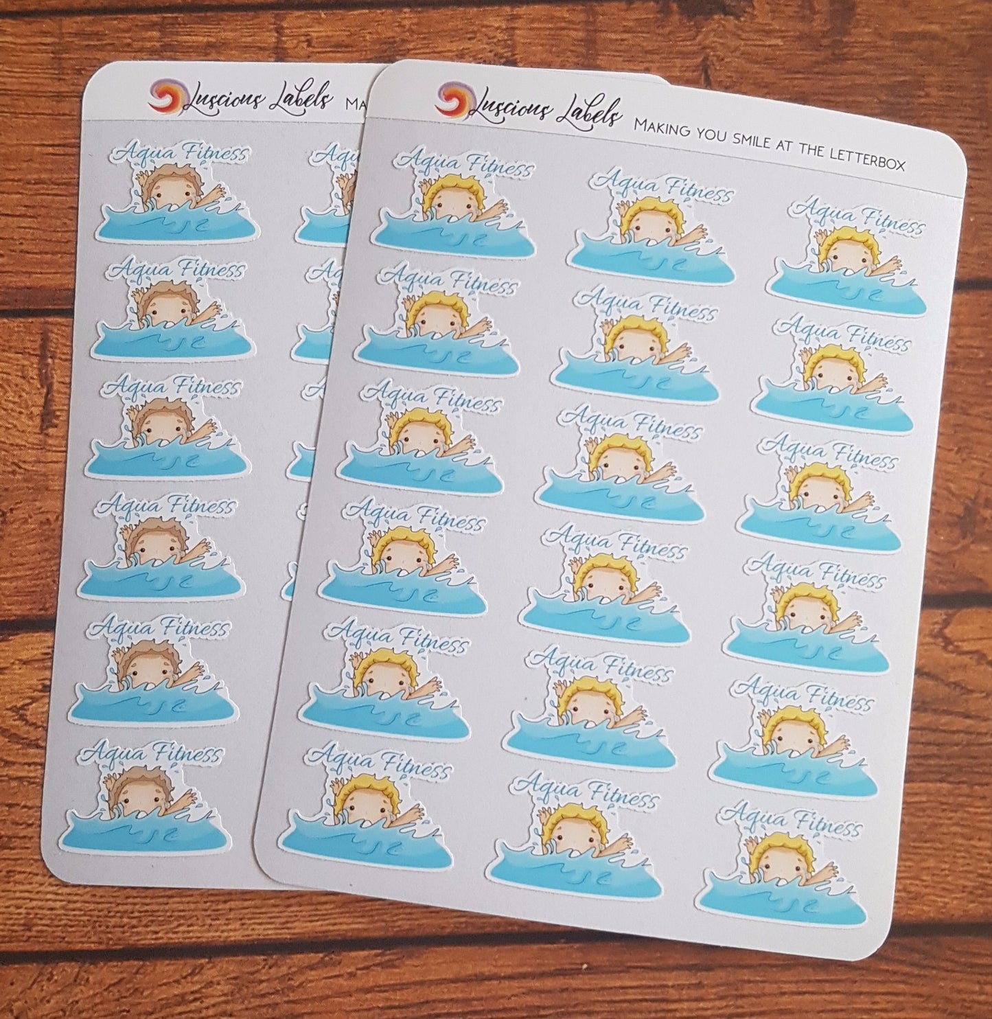 Aqua Fitness Class Stickers