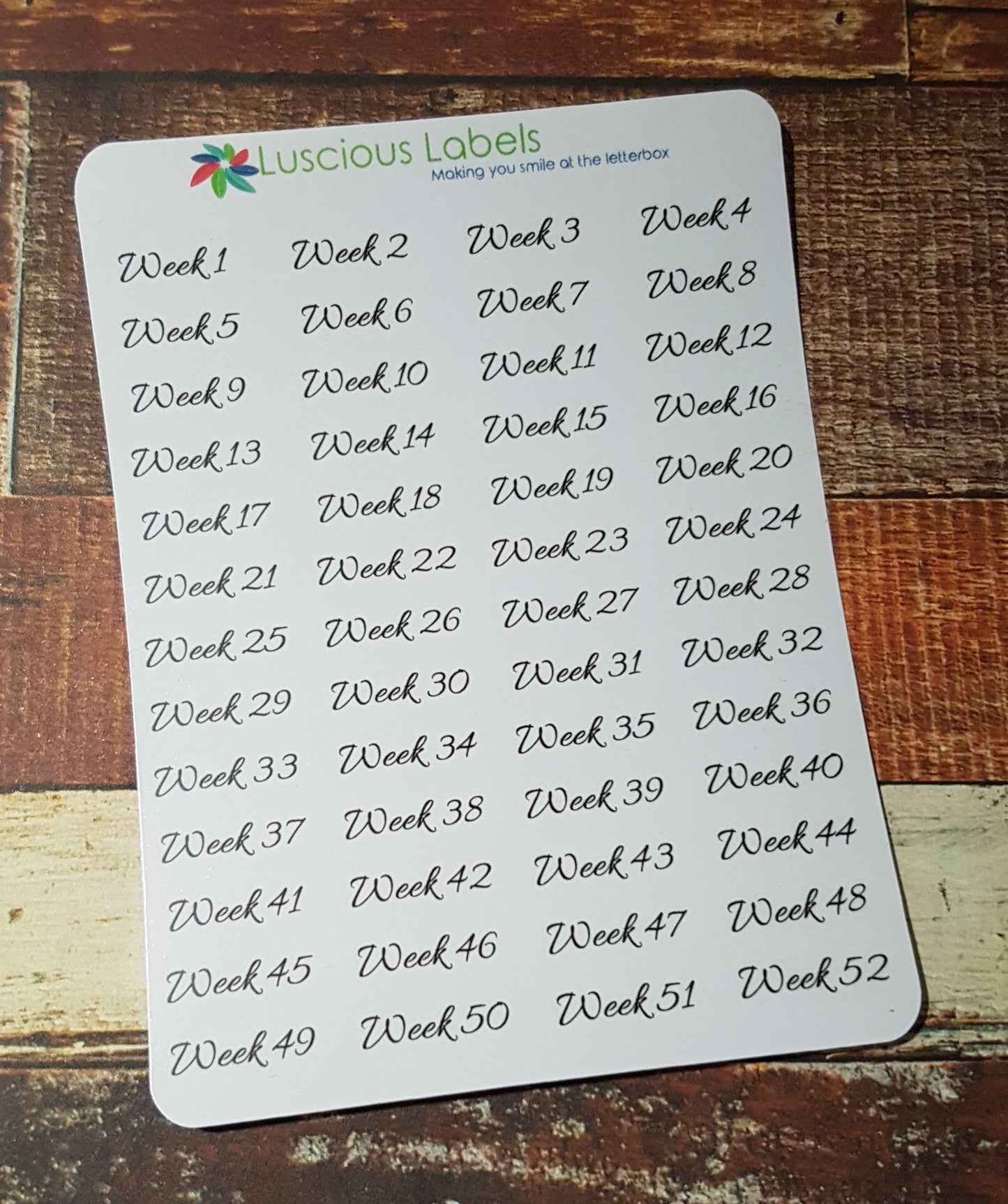52 Week Number Stickers OP4