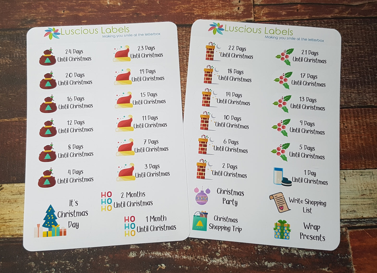 Christmas Countdown Stickers