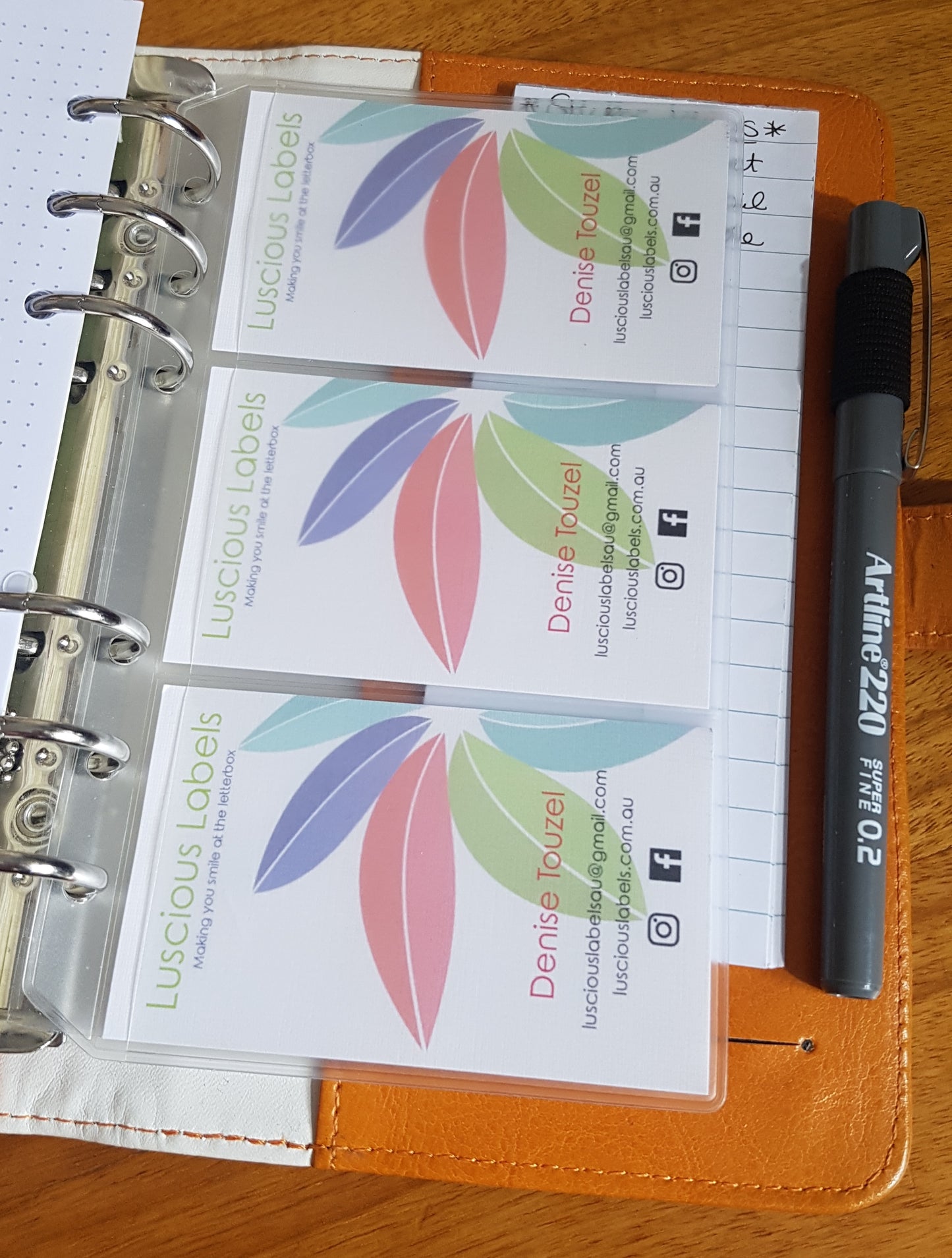 Personal Planner PVC Pockets Credit Card and Zip