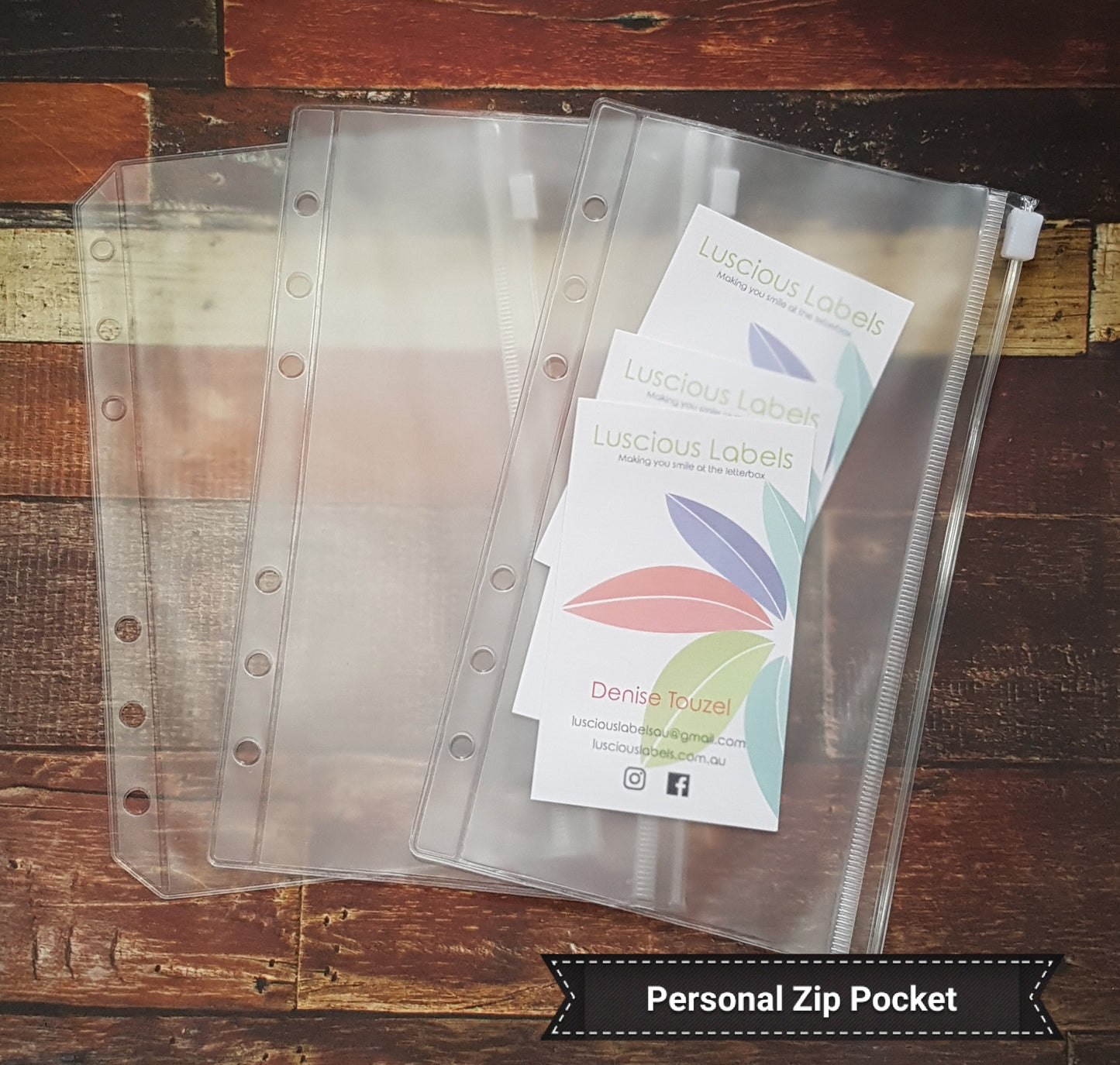Personal Planner PVC Pockets Credit Card and Zip