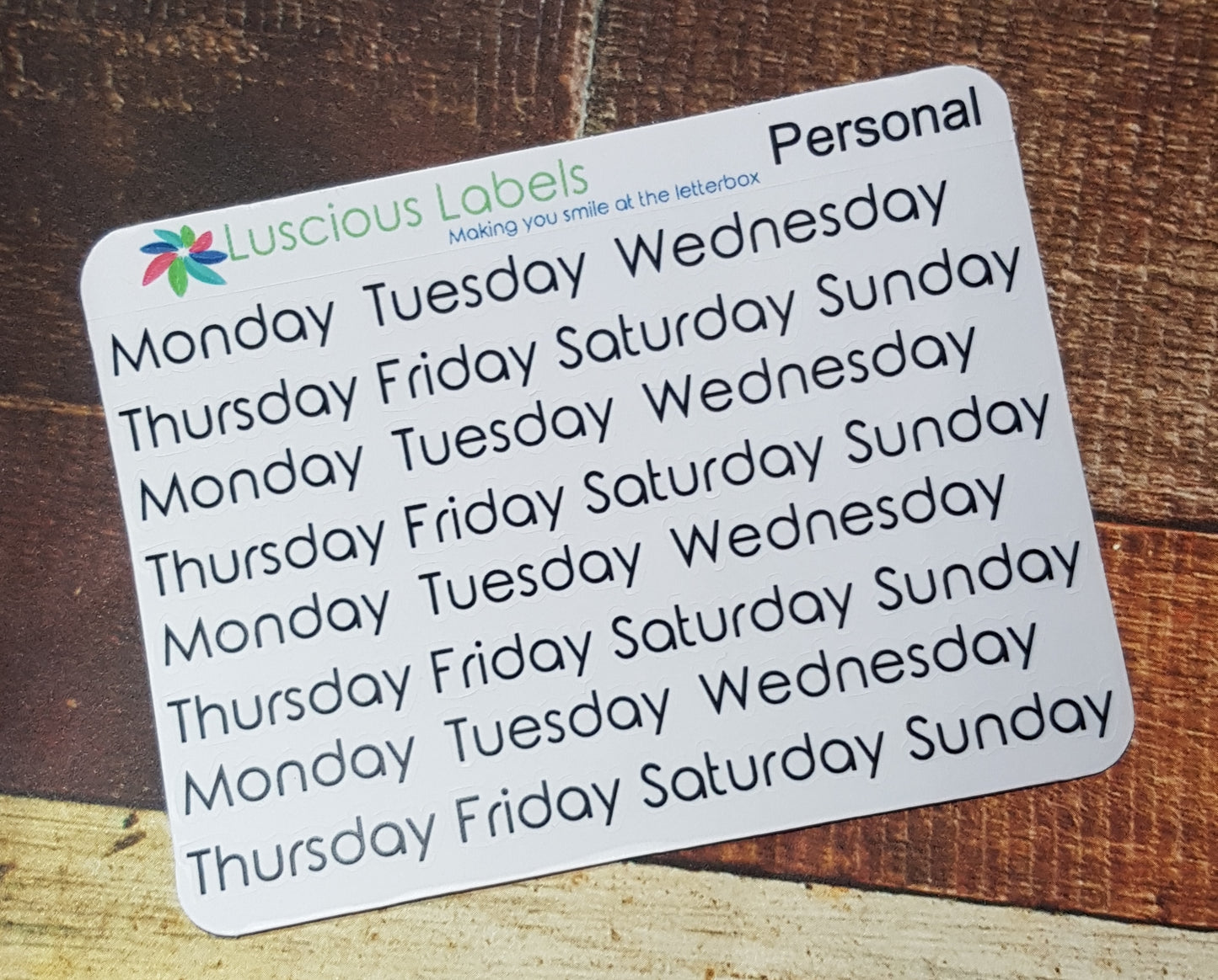 Day Stickers for Undated Inserts