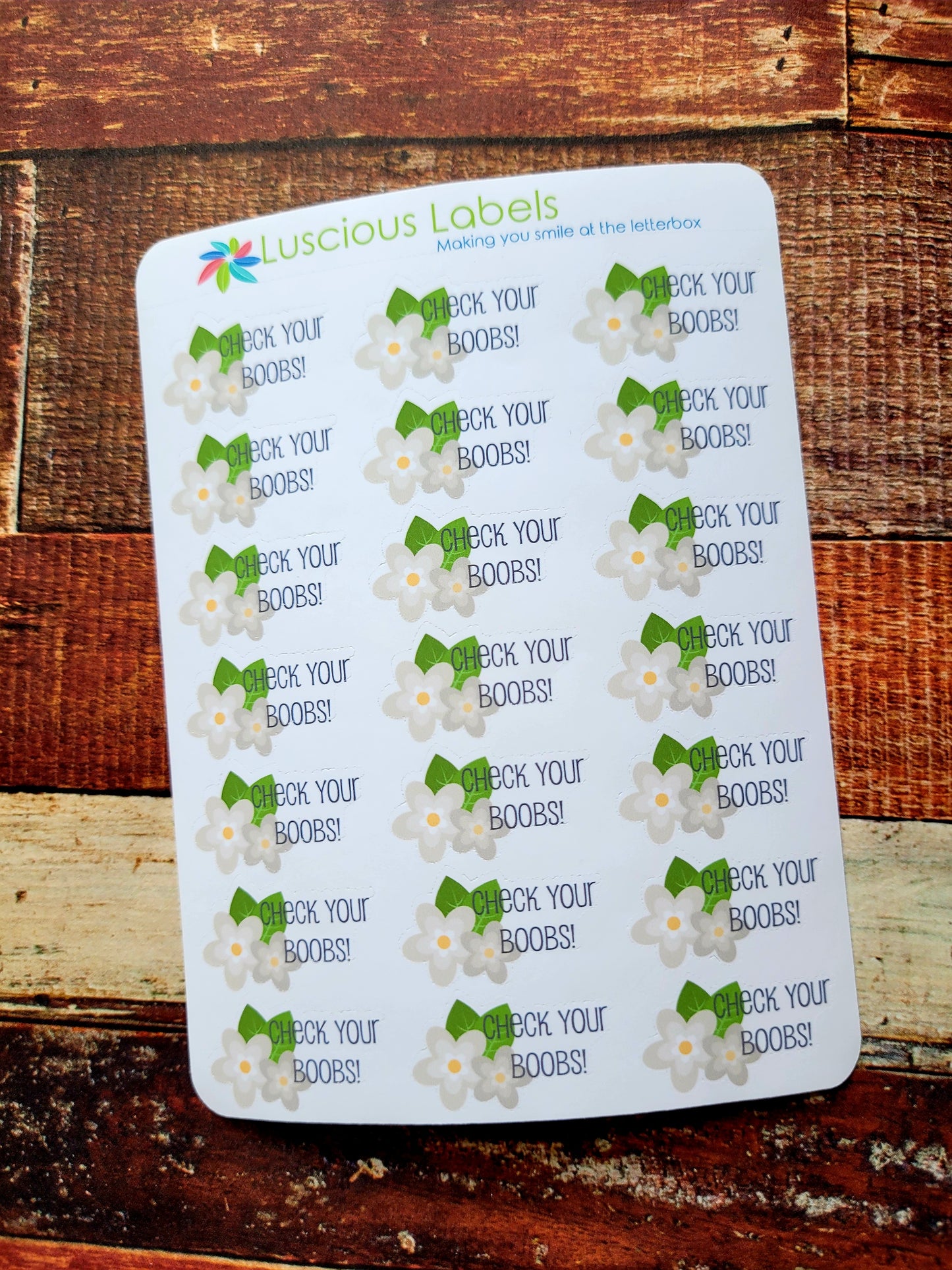 Check Your Boobs Stickers | Self Breast Exam reminders