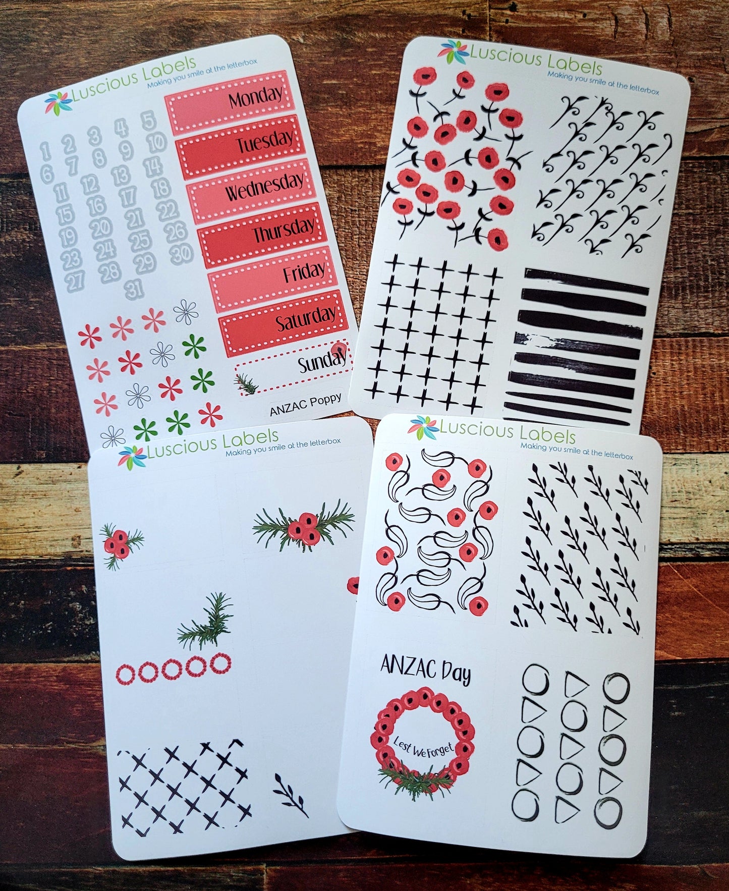 Hand Painted Poppy Weekly Kit E01