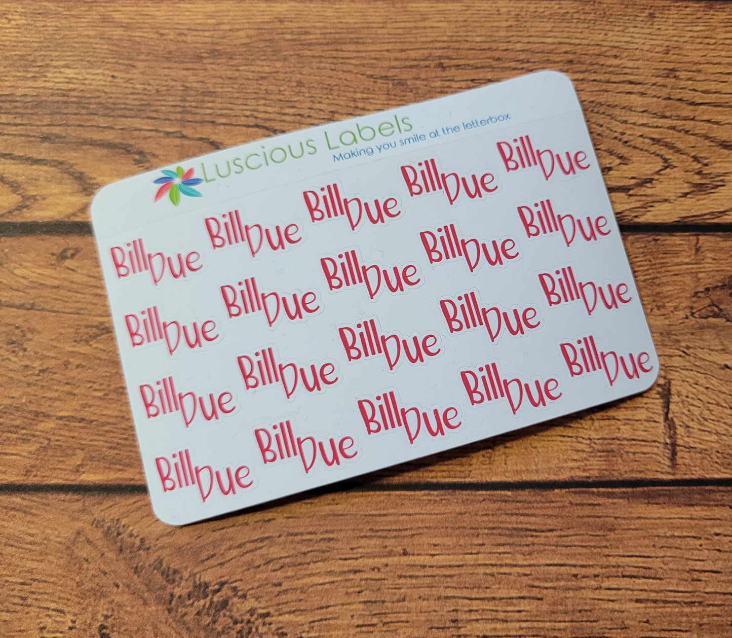 Mini Text Bill Due Planner Stickers