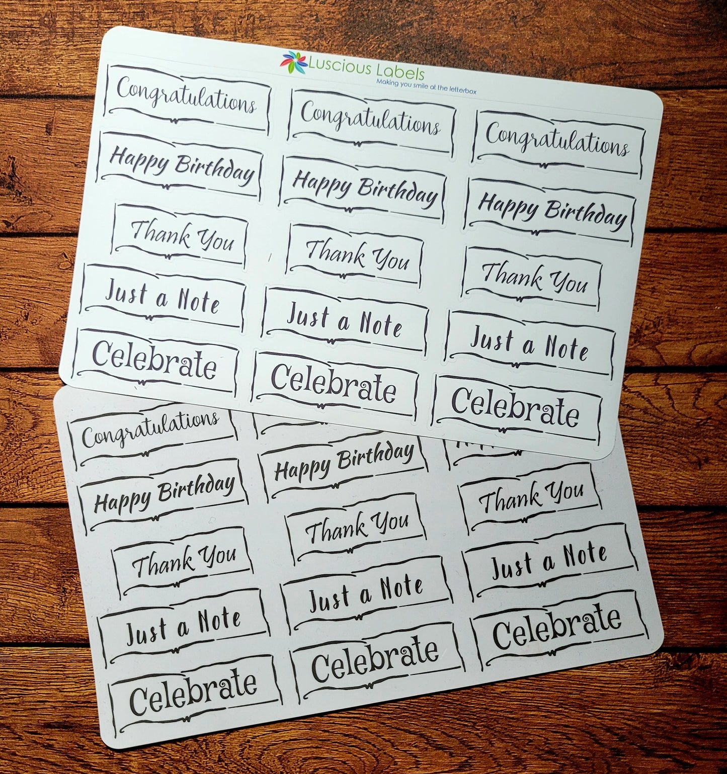 The Sentiments Sticker Collection By Luscious Labels