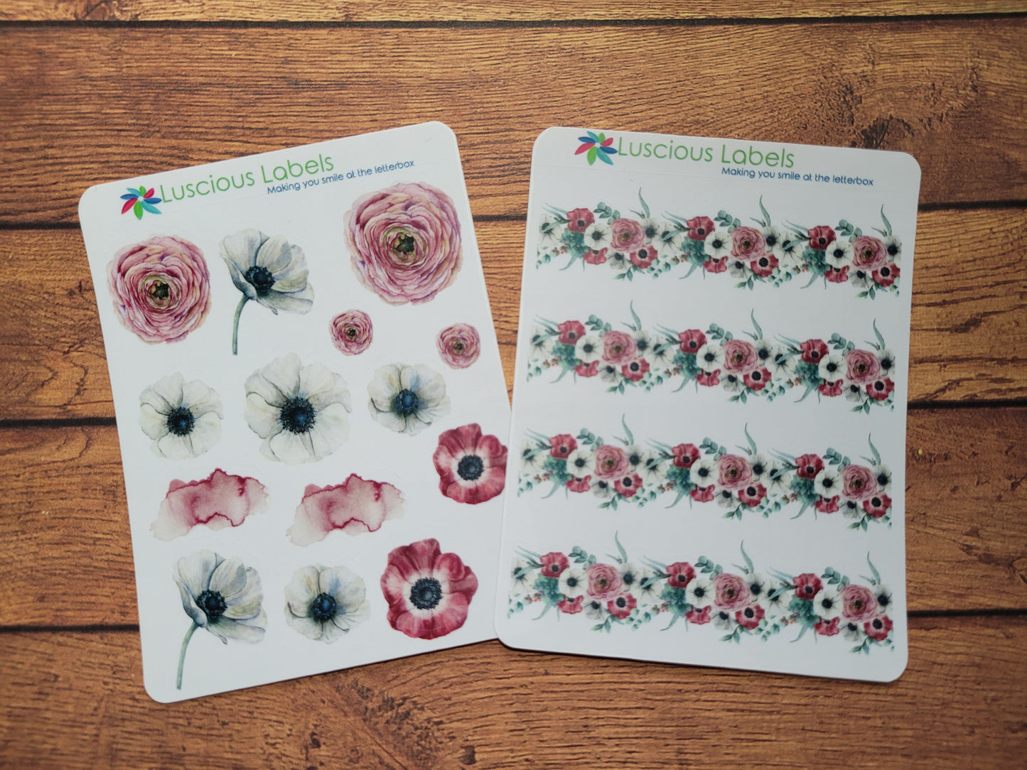 Anemone & Ranunculi Decorative Stickers D77