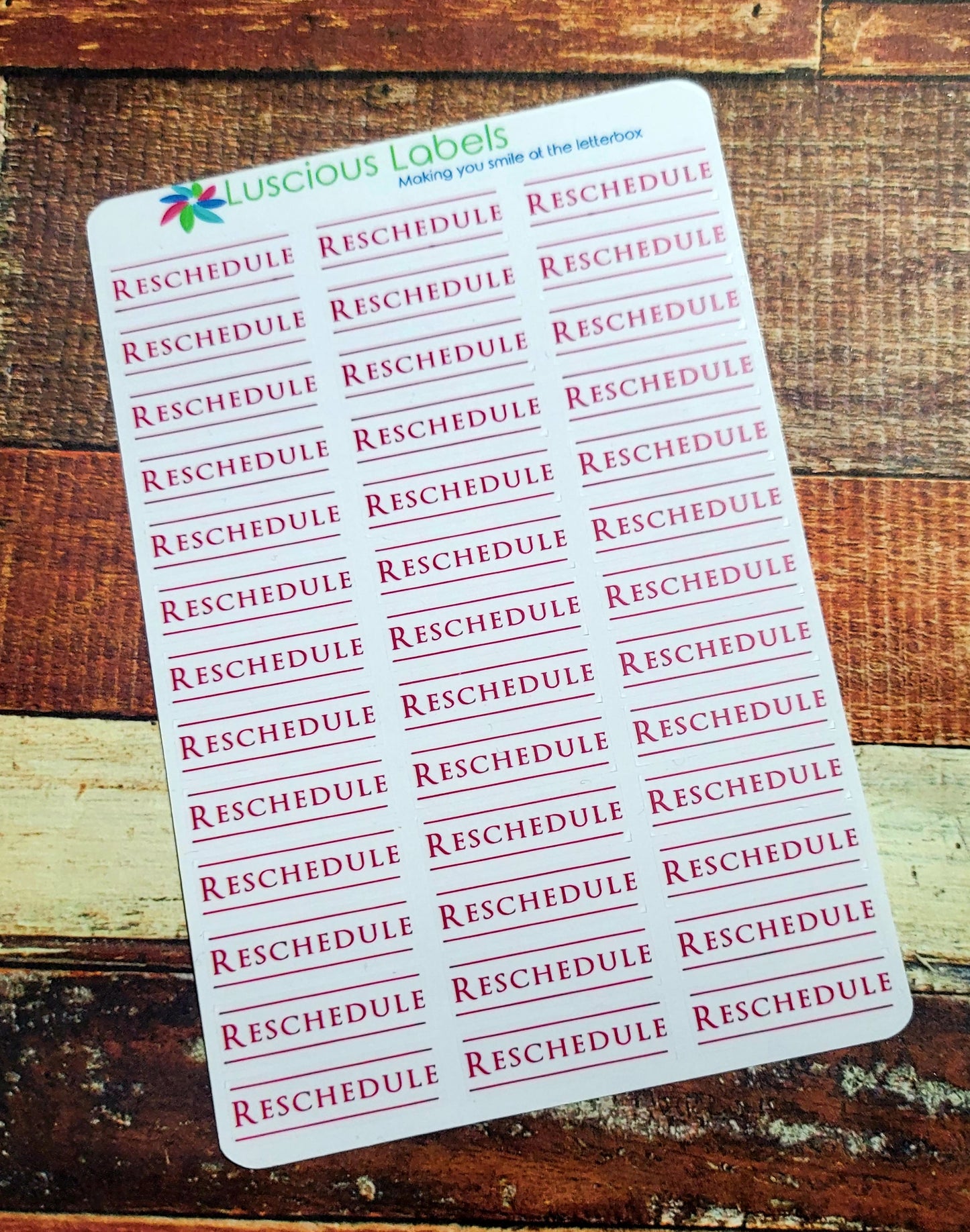 Clear Scheduling Amendment Stickers - Cancelled, Postponed, Reschedule, Oops! Forgot, Sick Leave and Bill Paid