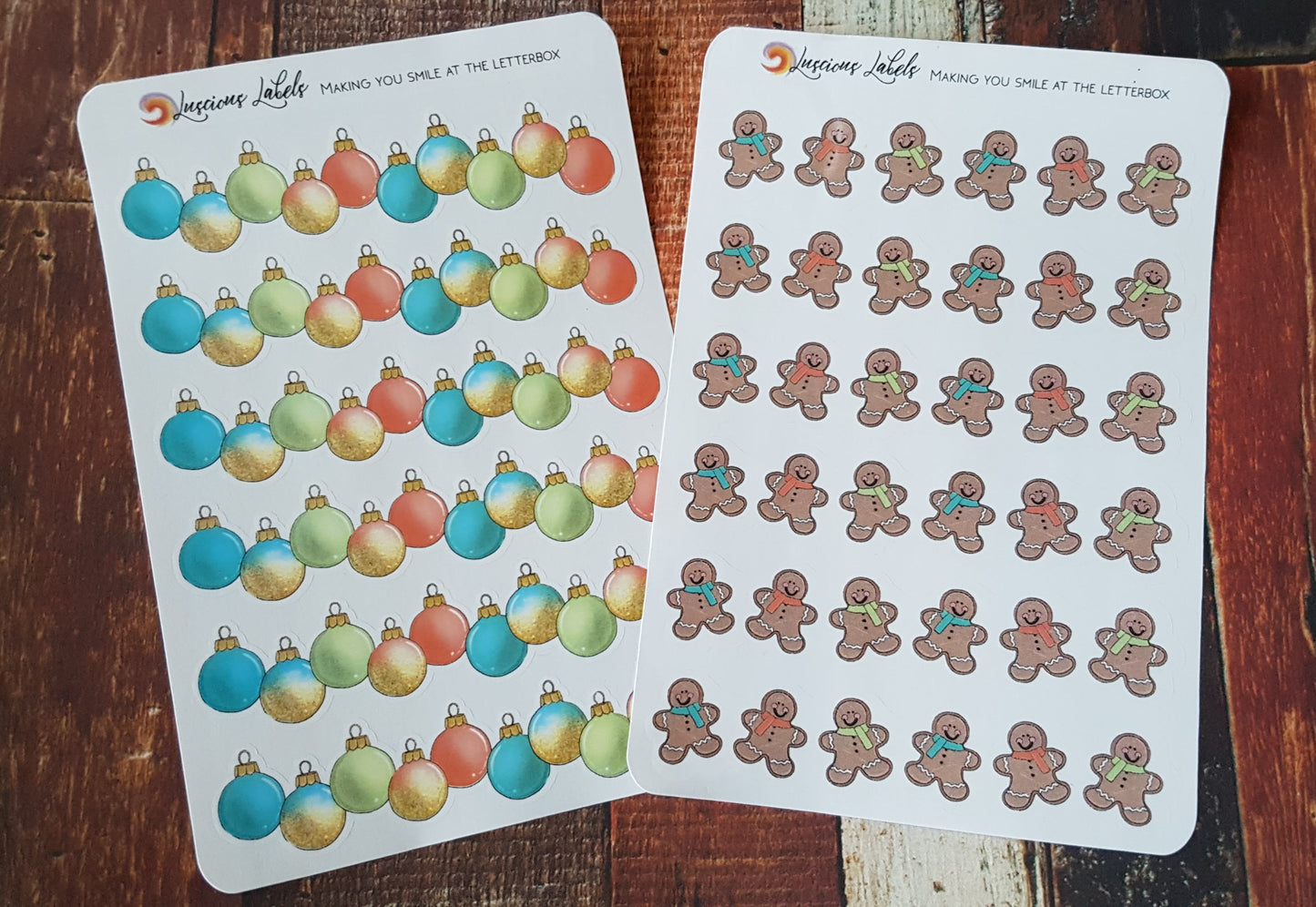 Christmas Bauble and Gingerbread Decorative Strips