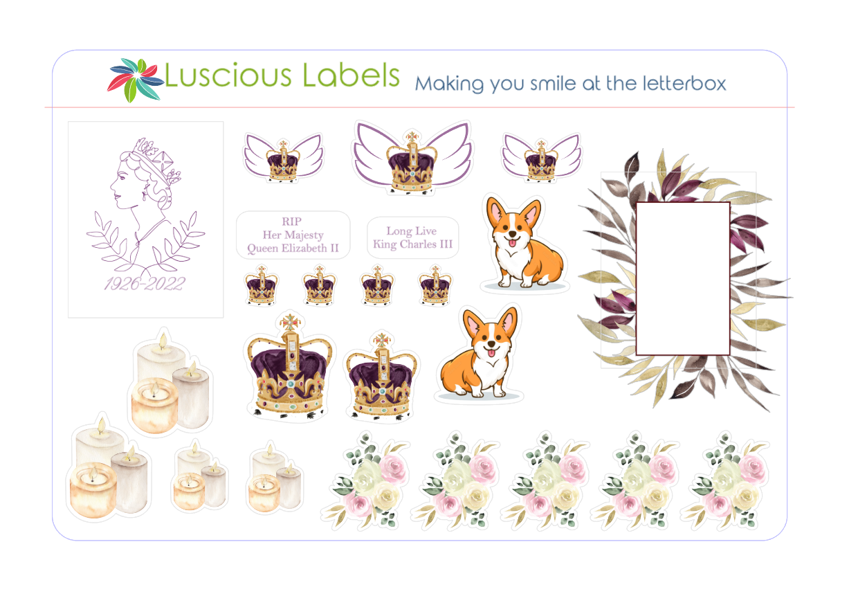 Queen Elizabeth Memorial Stickers - Freebie