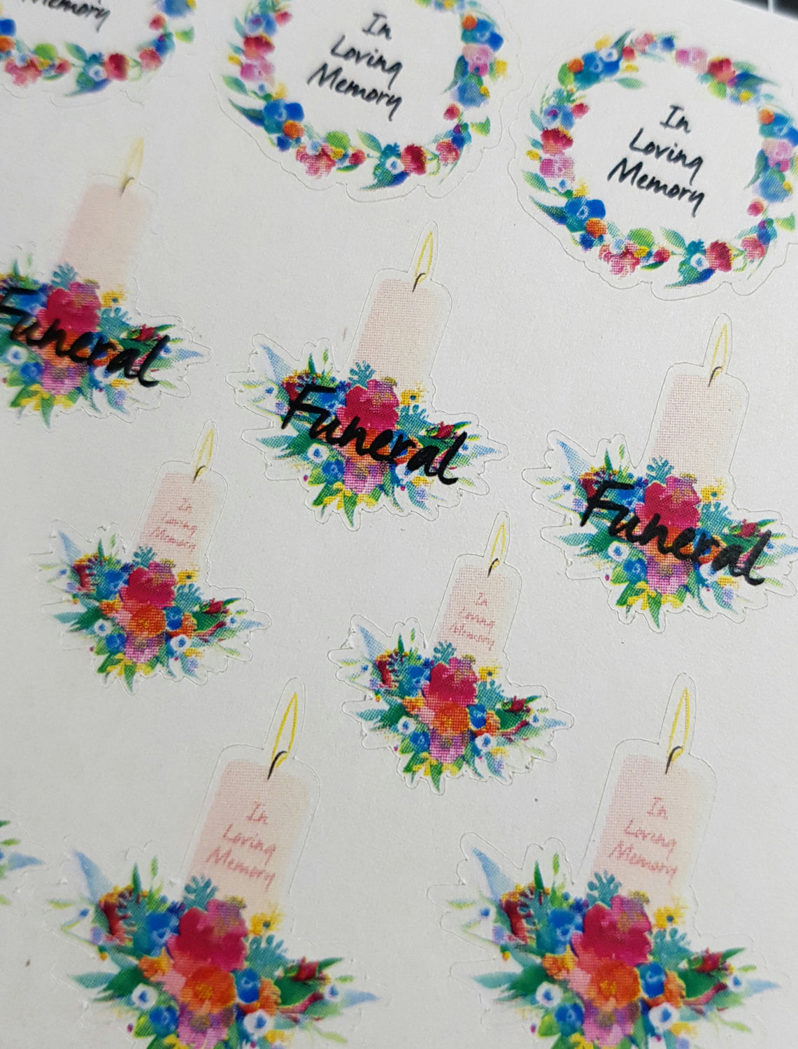 Memorial | Funeral | Remembrance | Sympathy Planner Stickers