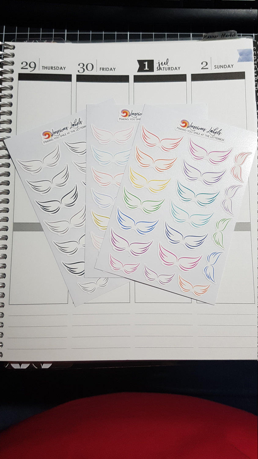 Delicate Wing Memorial Stickers for remembering Loved ones