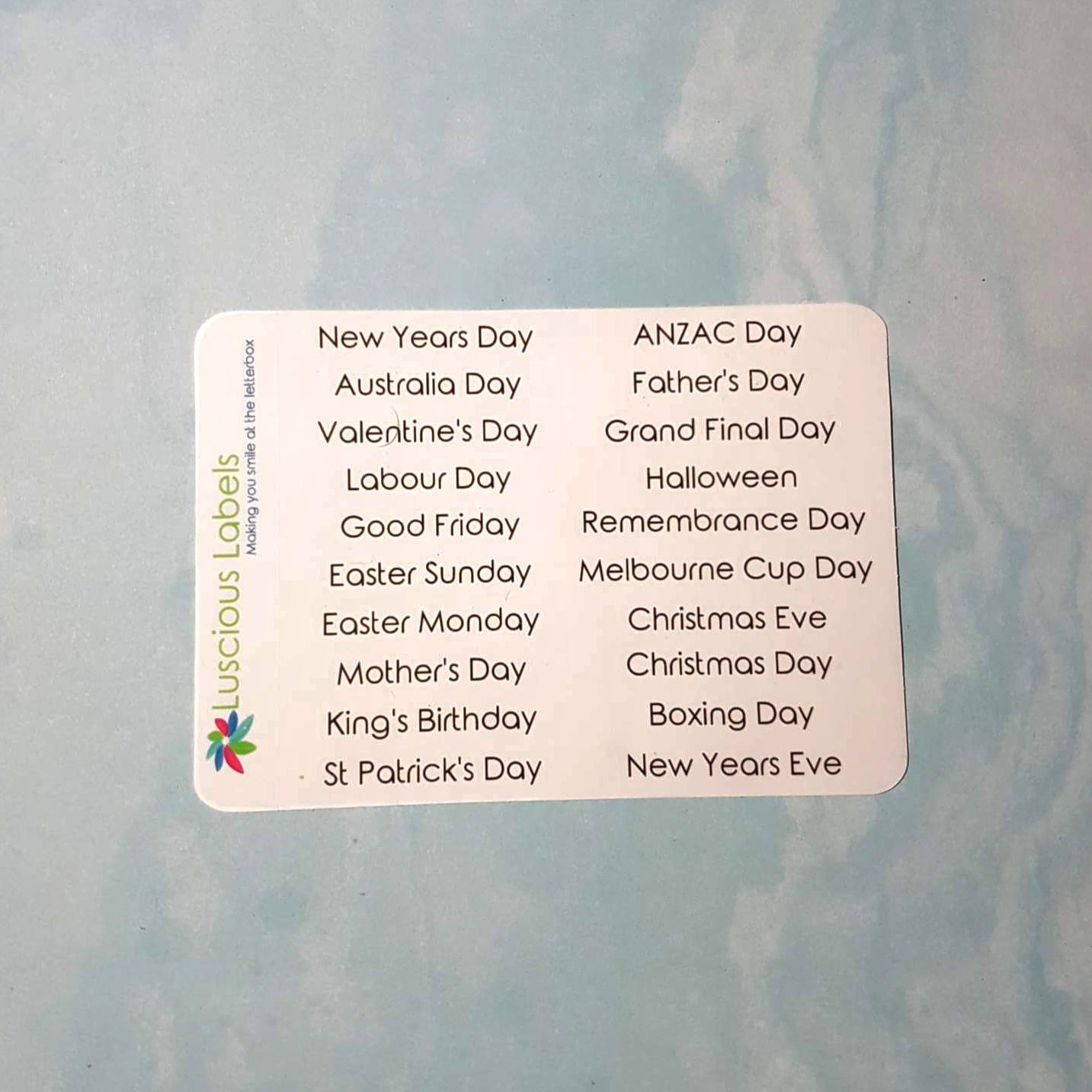 Victorian Public Holiday and Noteworthy Day Stickers OP06