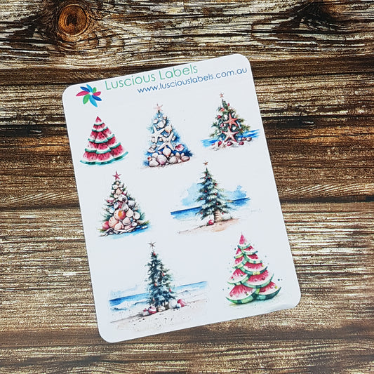 Sandy & Bright Christmas Tree Stickers