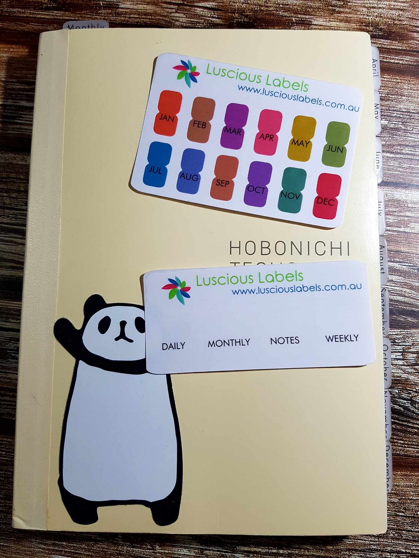 DIY Planner Divider Tab Stickers to suit A5, B6 and Hobonichi Planners