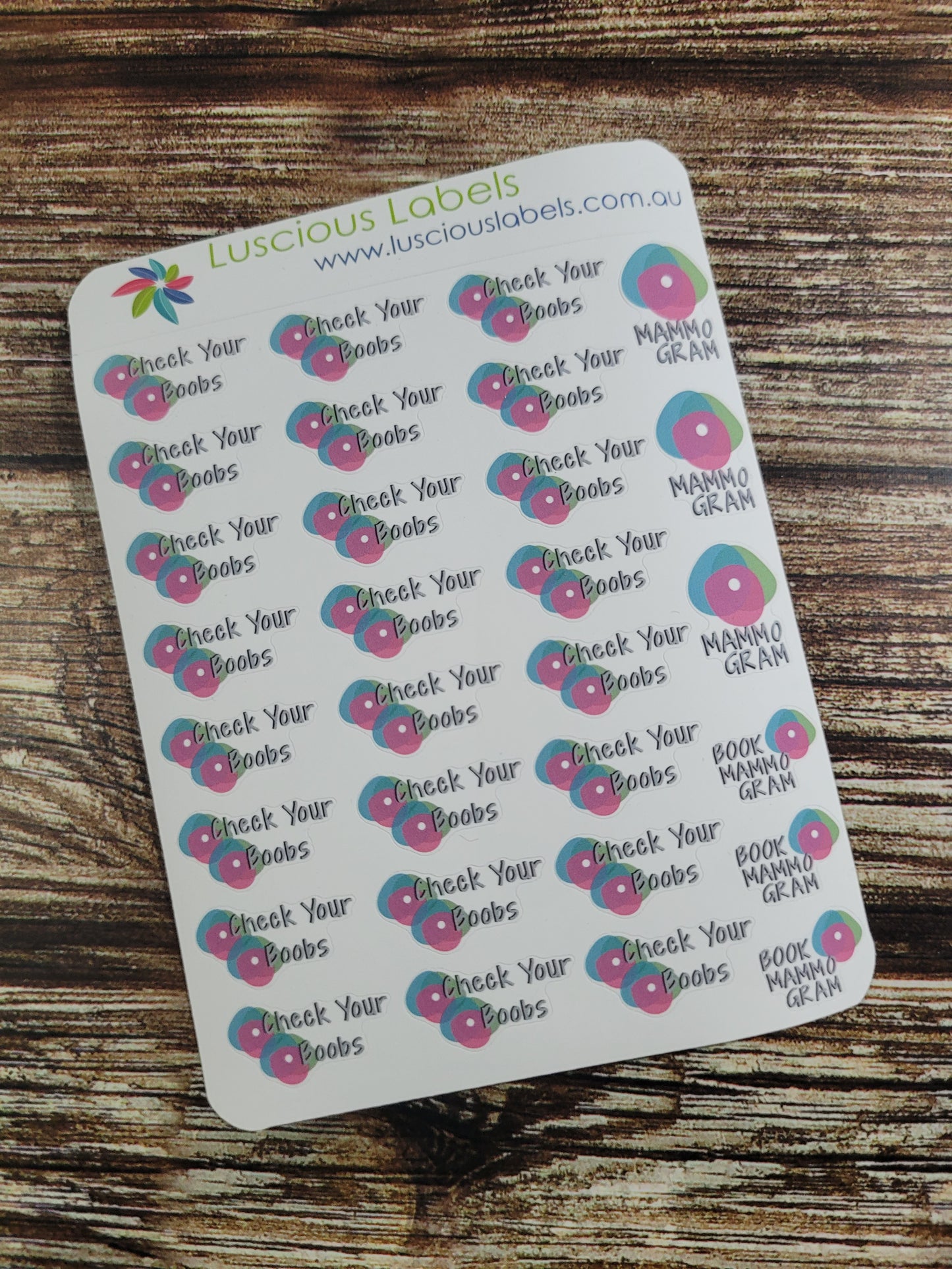 Check Your Boobs Stickers | Self Breast Exam reminders