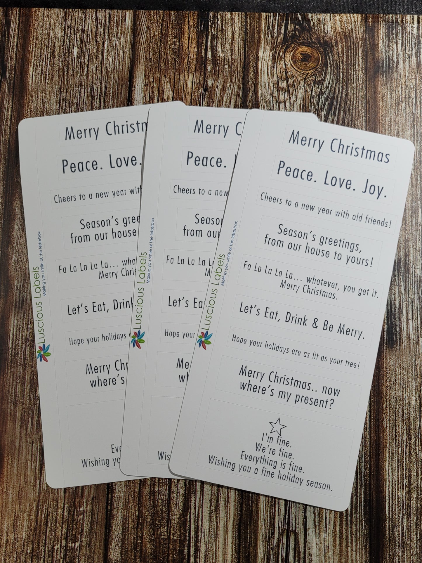 The Christmas Sentiments Collection By Luscious Labels