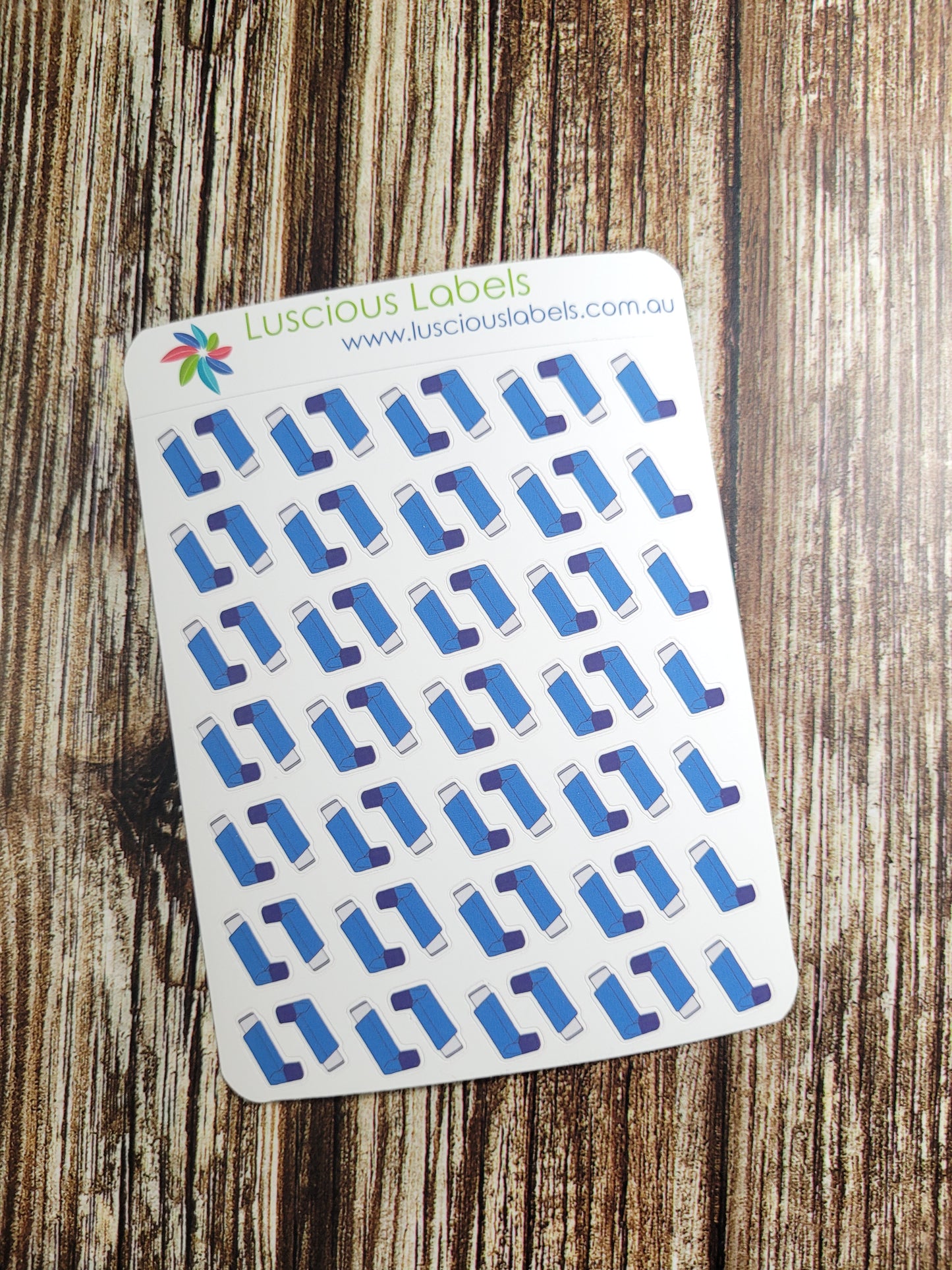 Blue Asthma Puffer Stickers M33