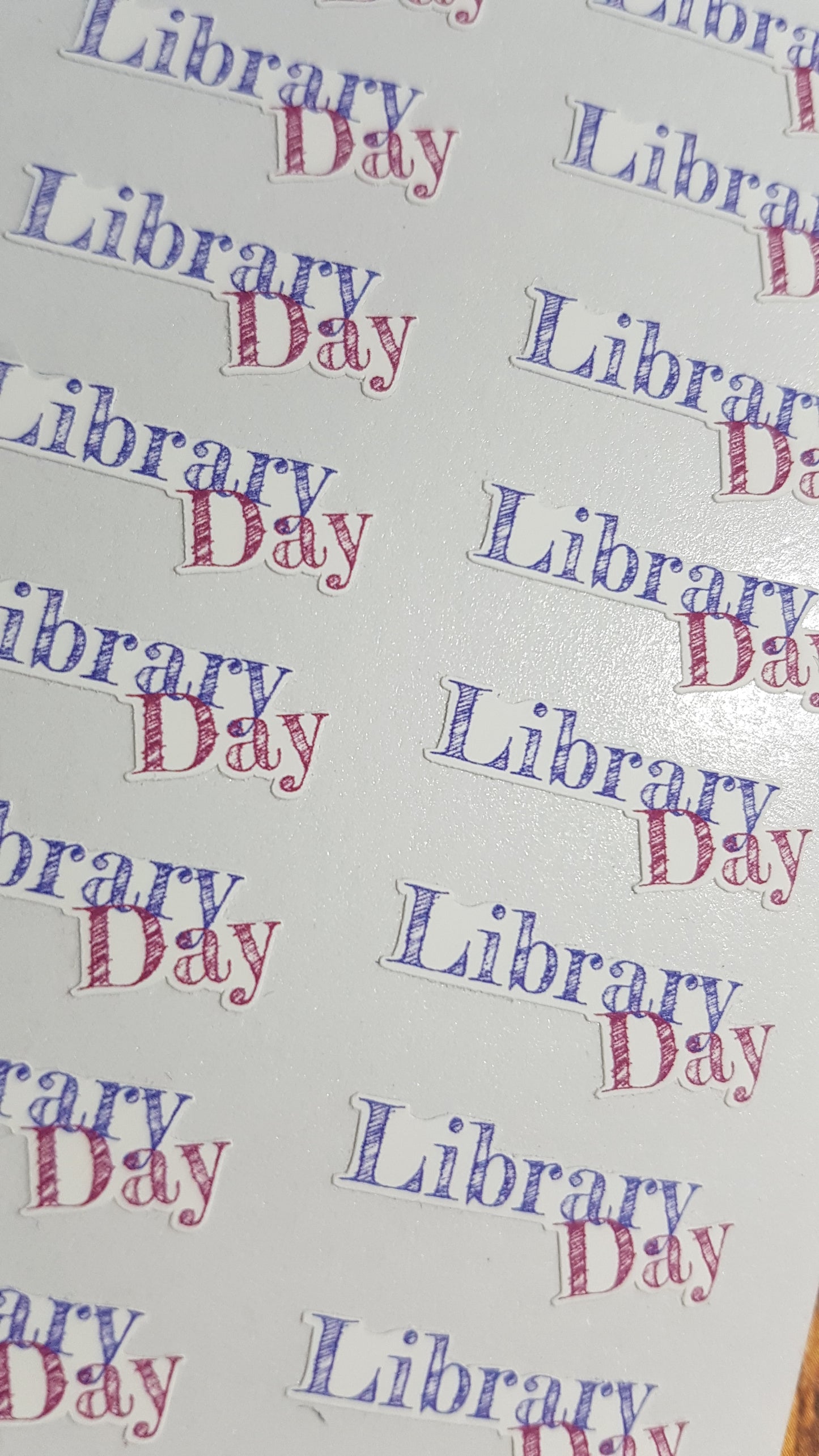 Library Day Doodle Text Stickers