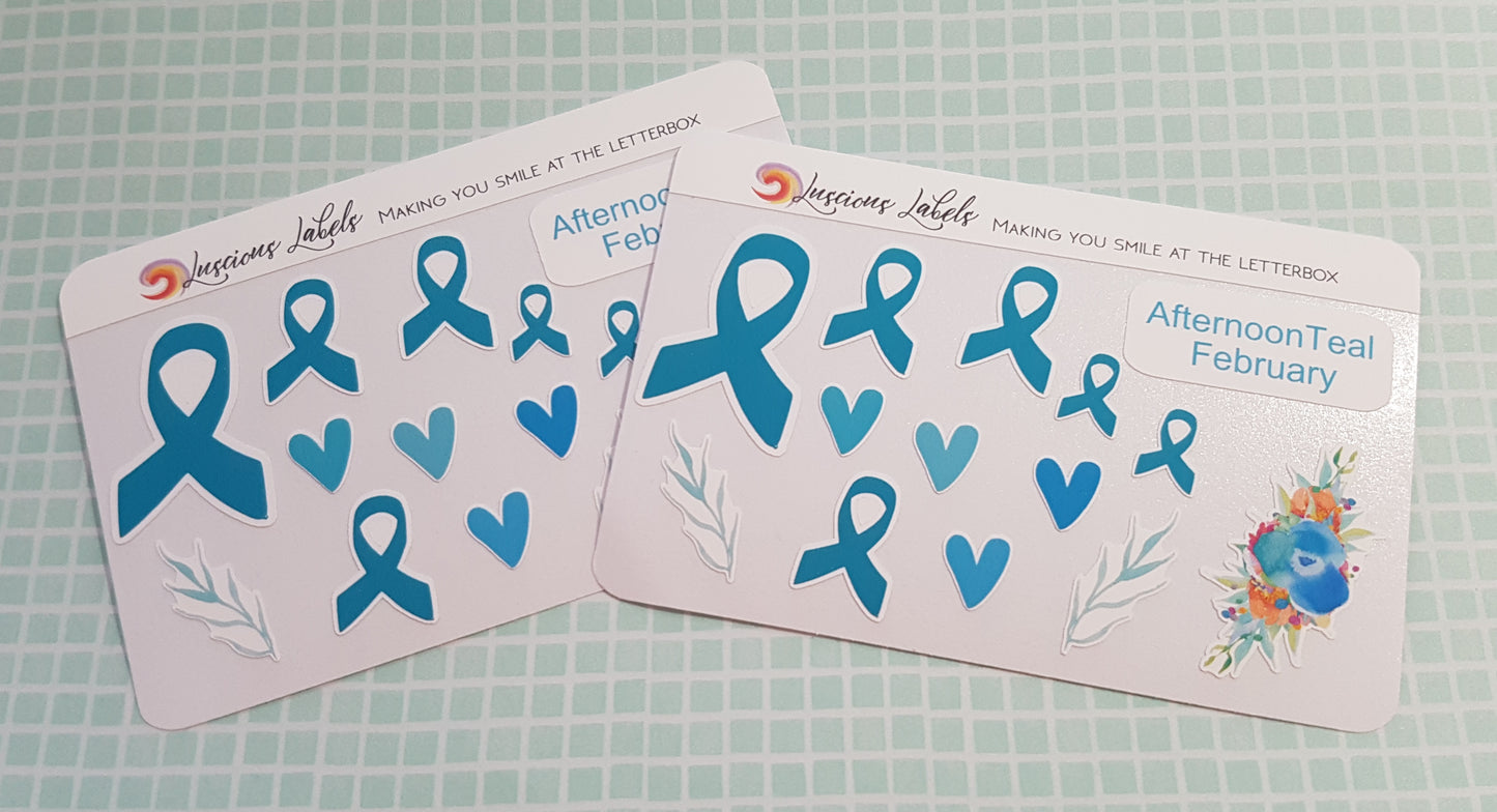 Ovarian Cancer Awareness 'Afternoon Teal' Stickers