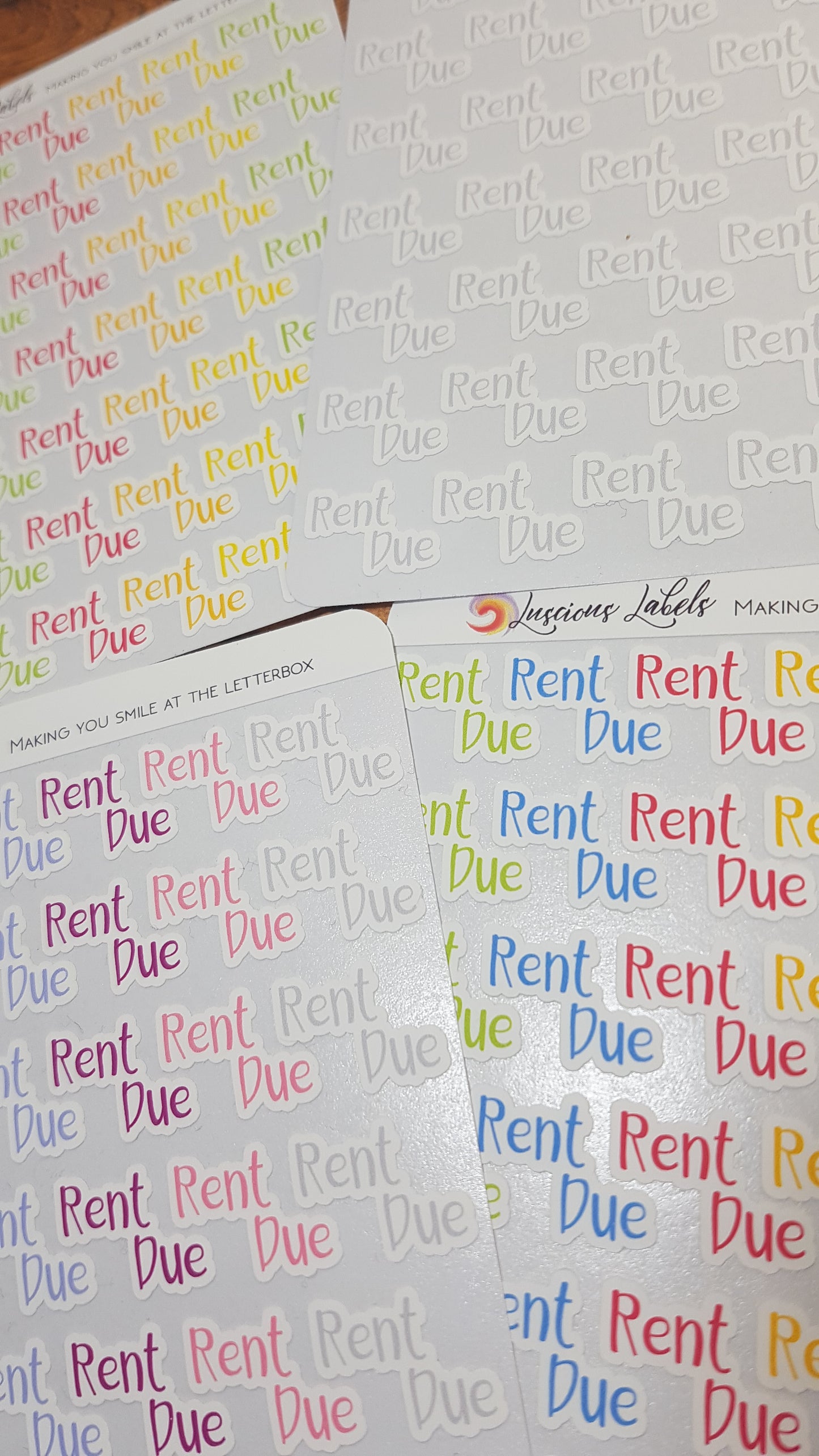 Rent Due Stickers