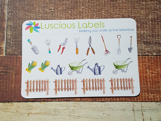 Mini Icon Garden Tool Stickers