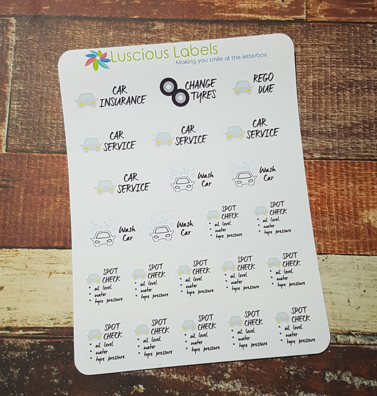 Maintenance Car Sticker Car Maintenance Stickers - Monthly H07 & Yearly H06 β Luscious Labels