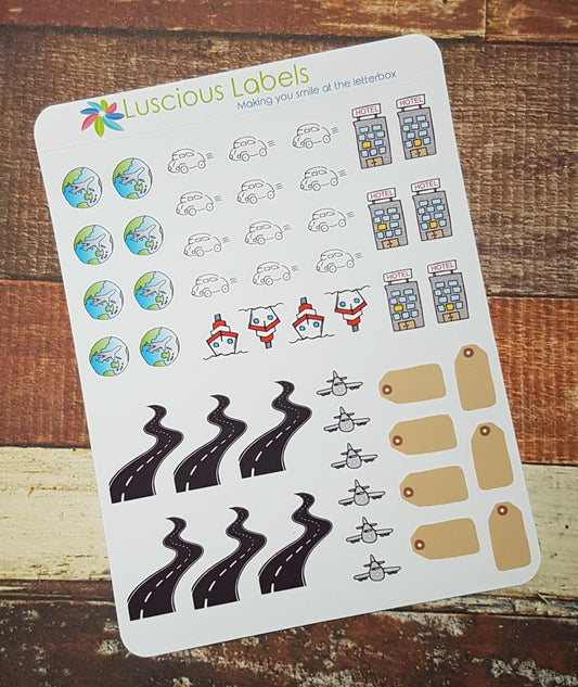 Mini Icon Travel Vacation Holiday Planner Stickers