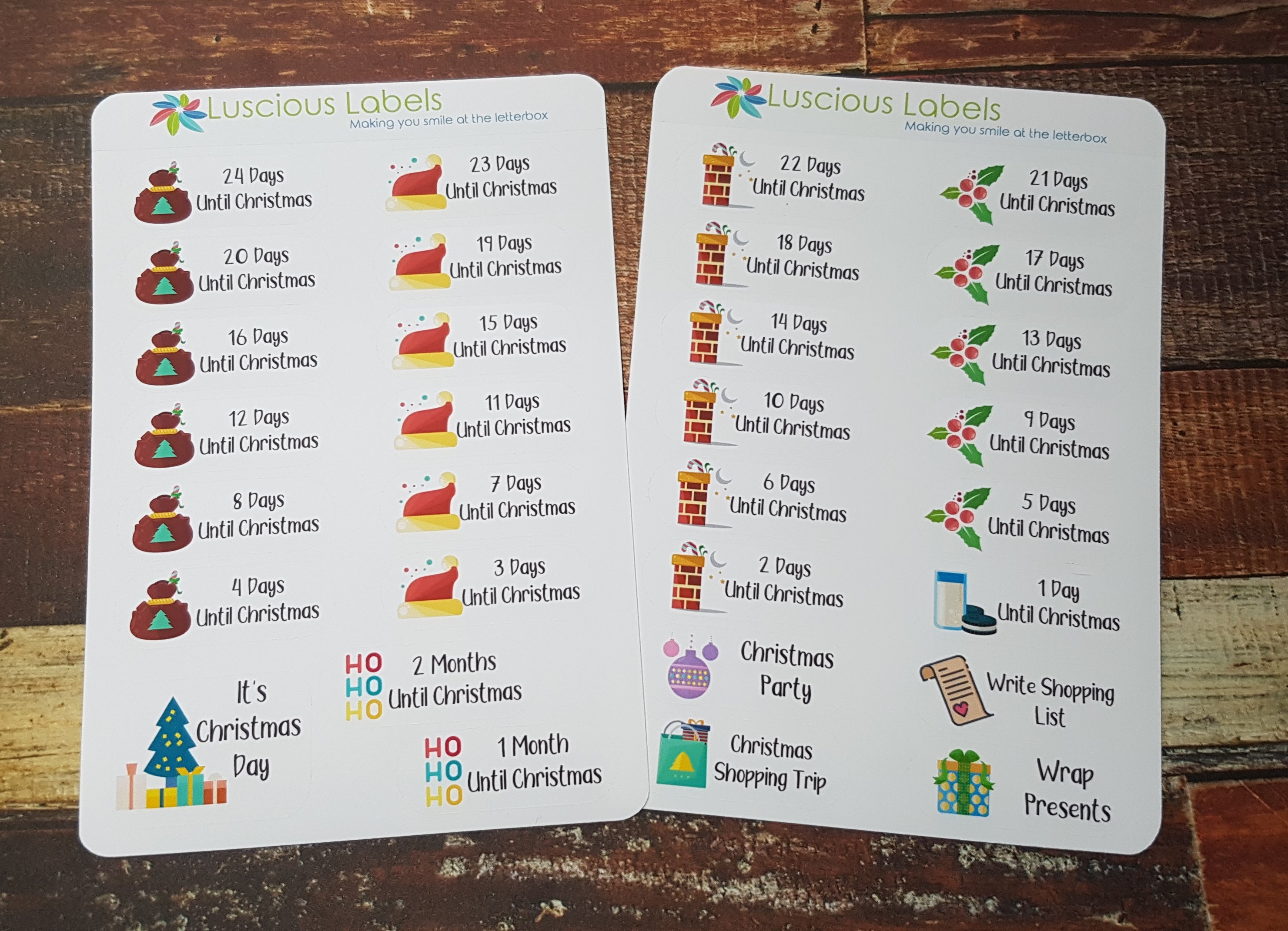 Countdon Sticker Christmas Countdown Stickers – Luscious Labels