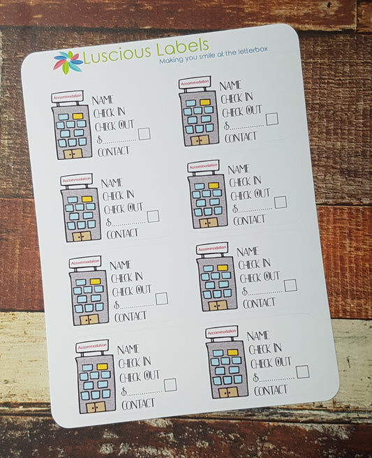 Hotel | Accommodation Tracker Planner stickers