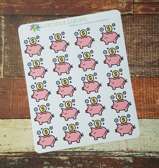 Piggy Bank Stickers H52