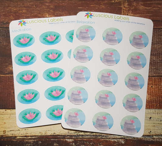 Watercolour Meditation & Relaxation Stickers