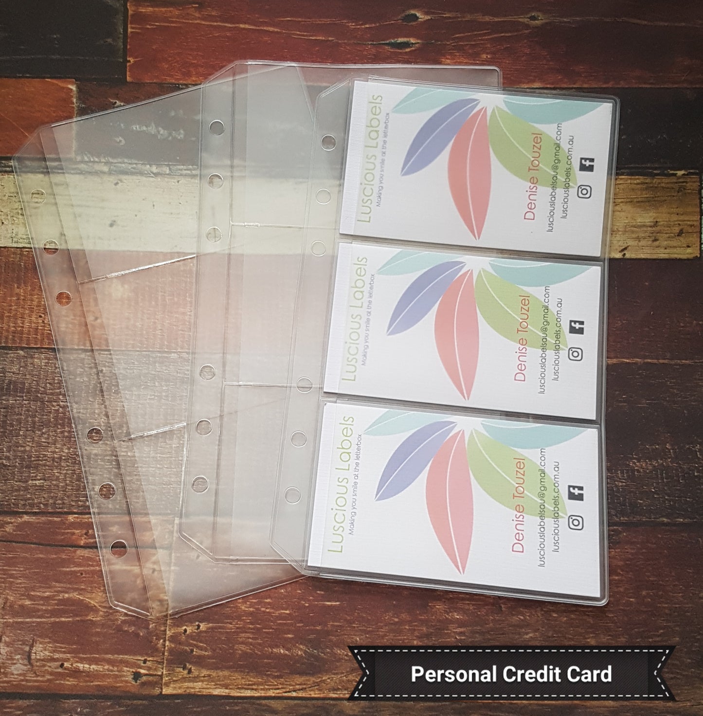 Personal Planner PVC Pockets  Credit Card and Zip