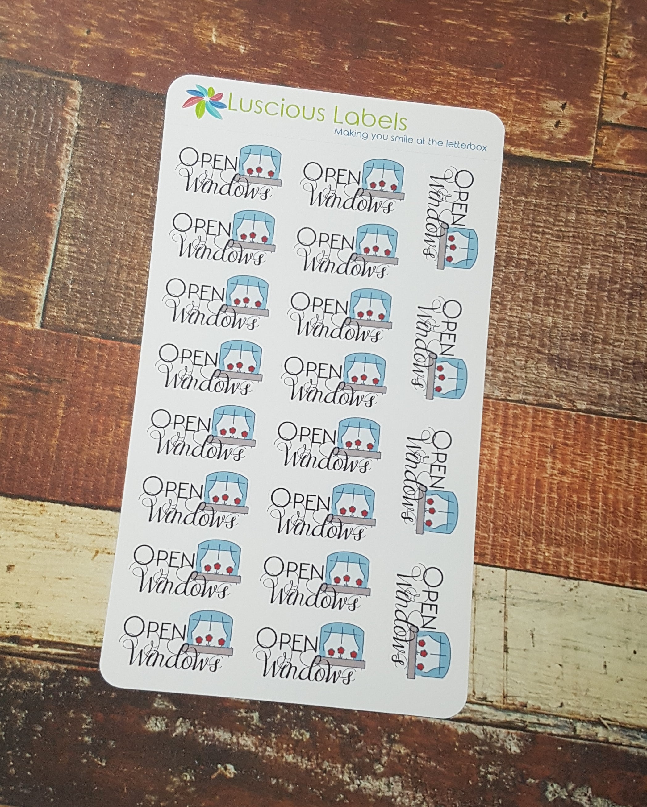 Open Windows Stickers H44 – Luscious Labels