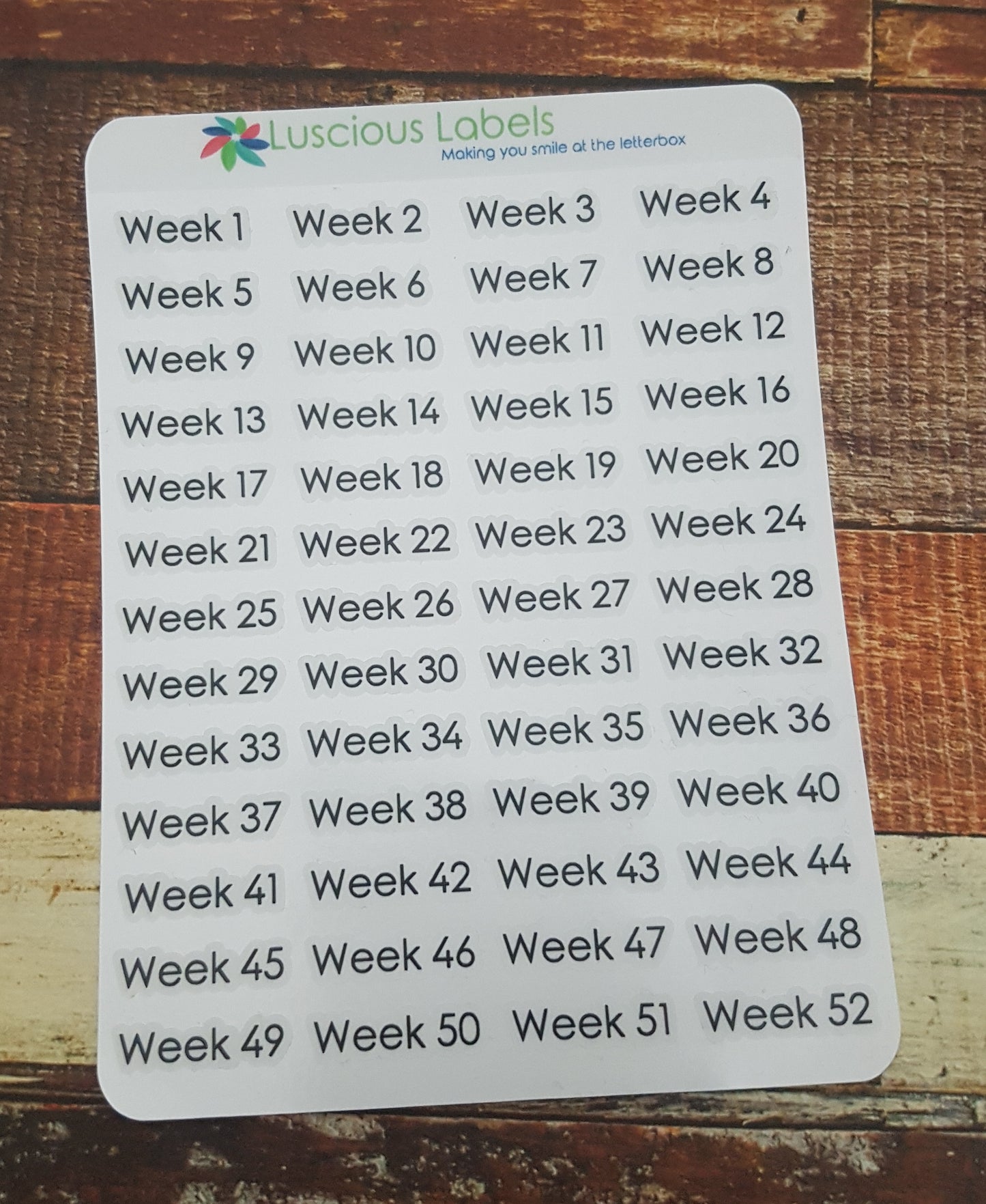 52 Week Number Stickers OP4