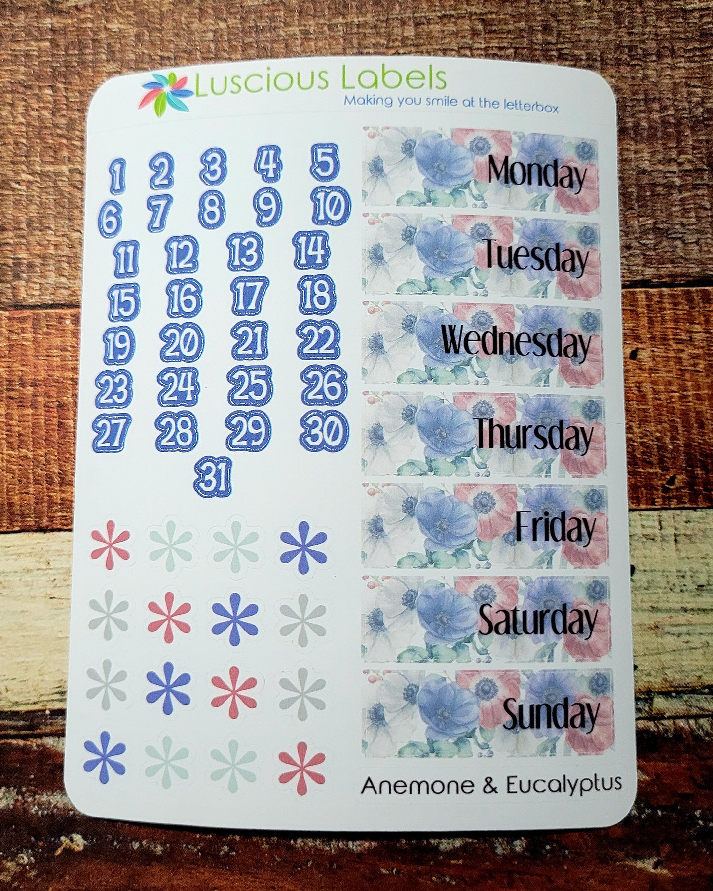 Anemone & Eucalyptus Weekly Planner Kit