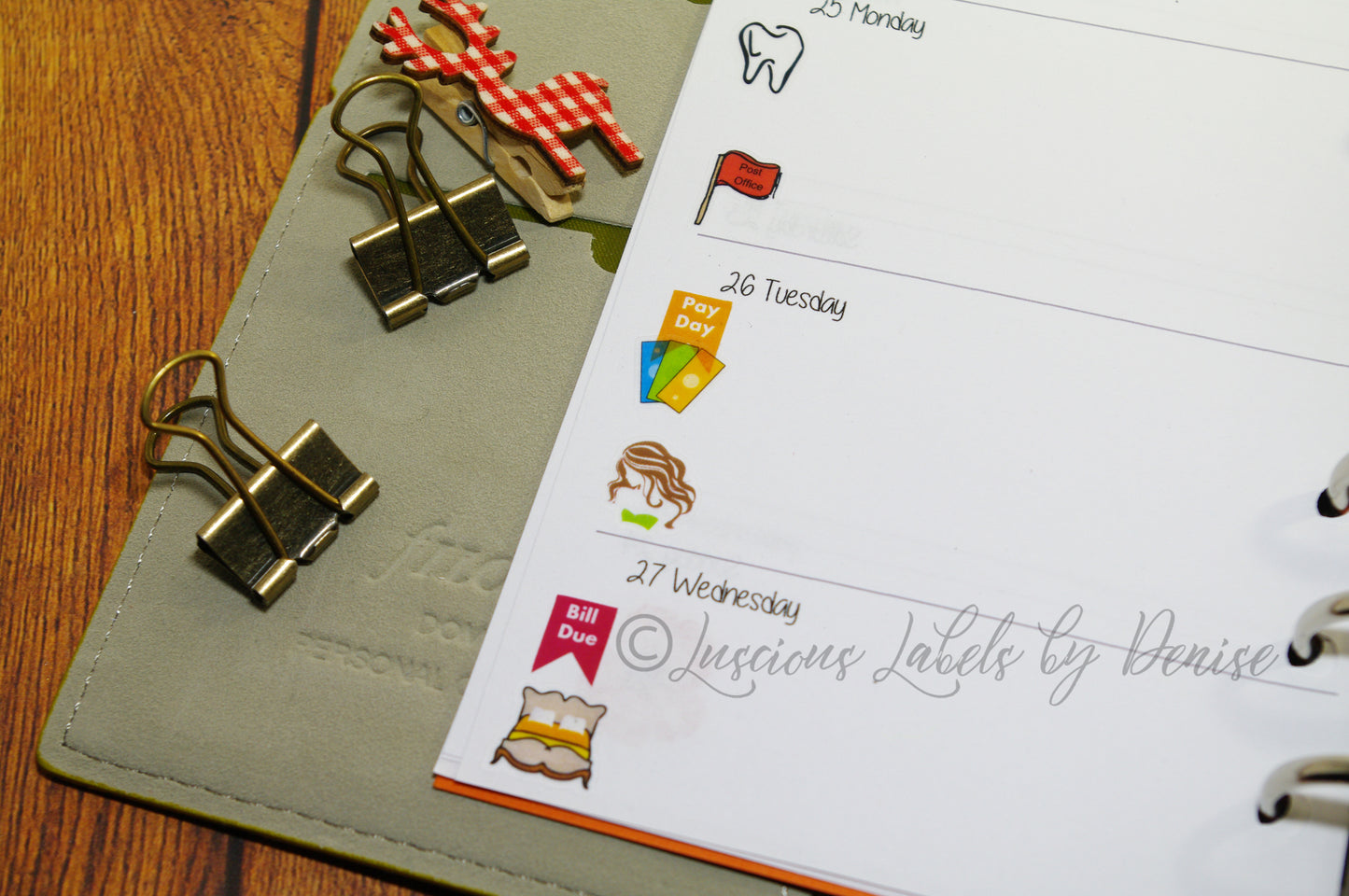 Mini Icon Bed Guest Planner Stickers