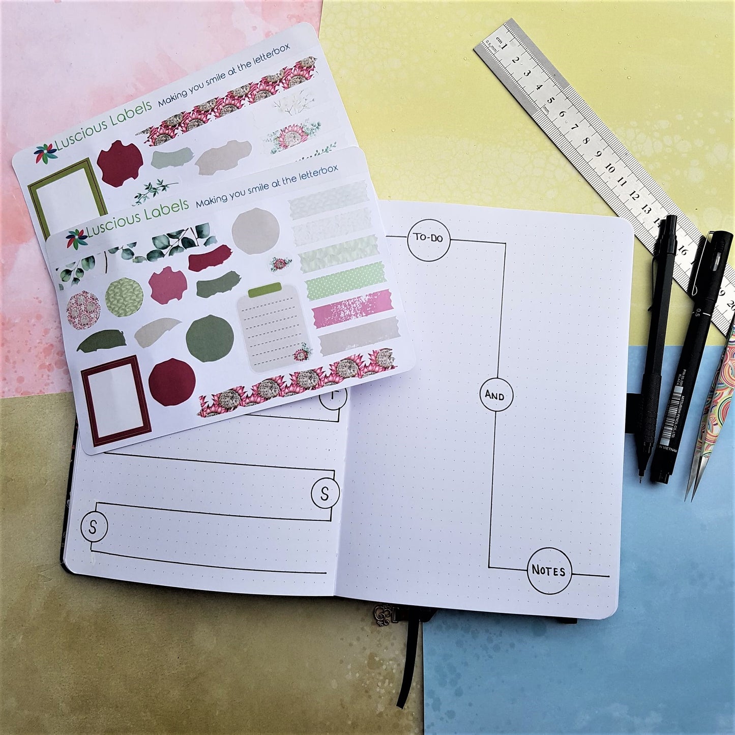 Painted Protea Decorative Journaling Stickers