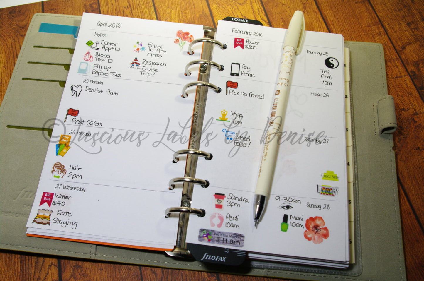 Mini Icon Paint Splatter Art Class Planner Stickers