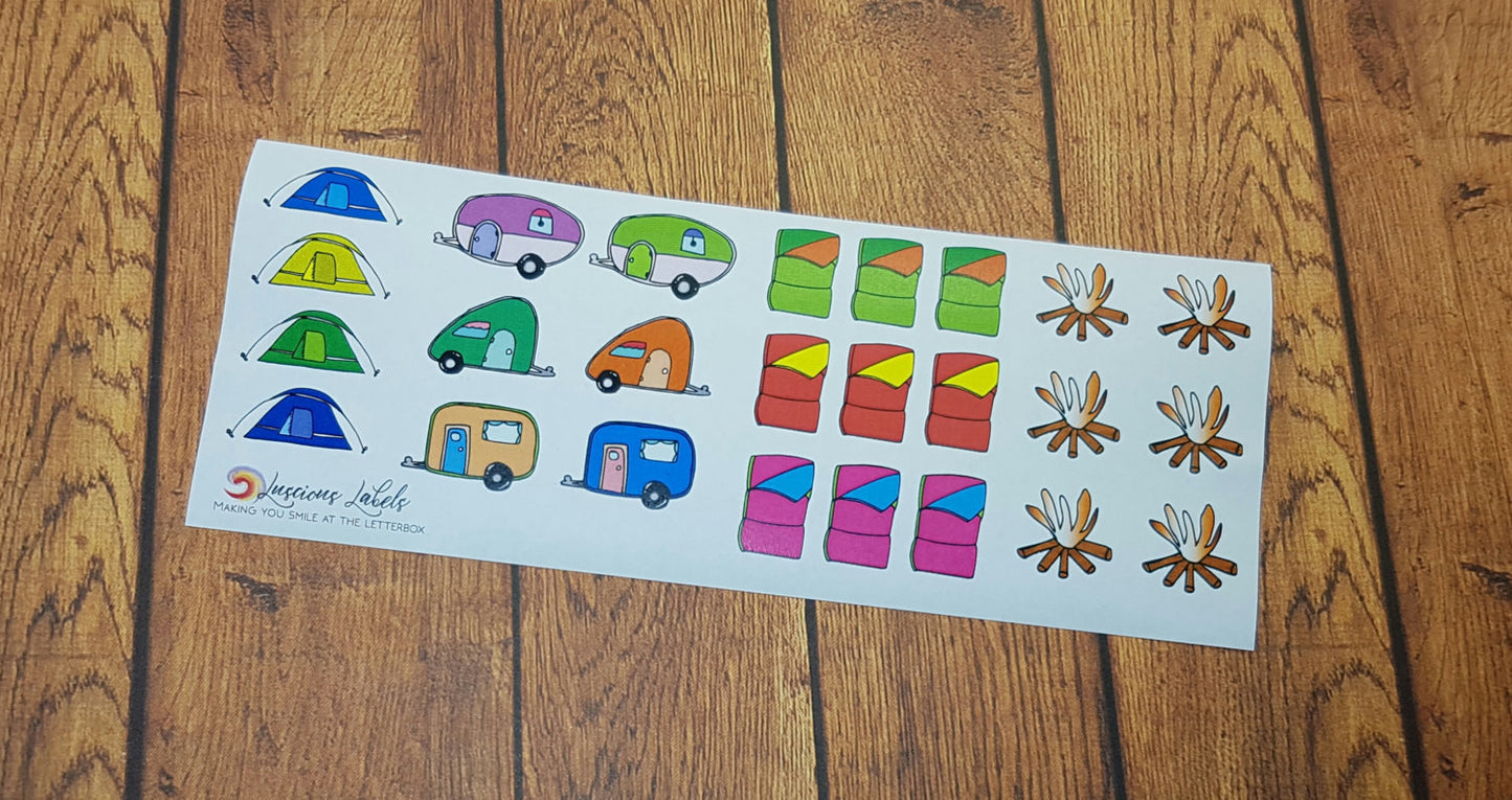 Camping Road Trip Vacation Holiday Stickers for Planners