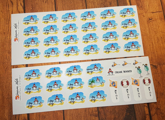 Cruise Holiday Vacation Countdown Stickers