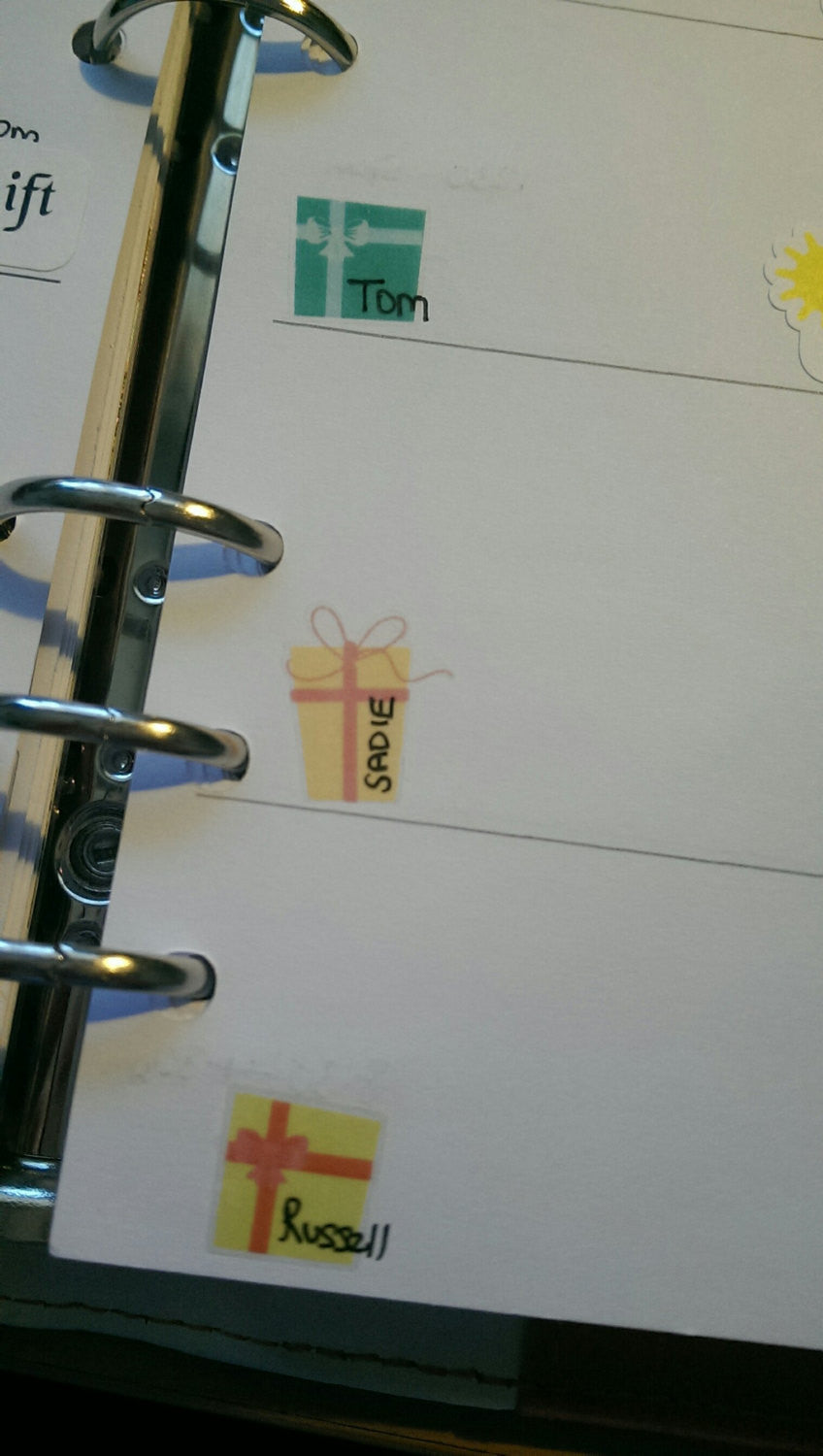 Mini Icon Birthday Present Gift Planner Stickers