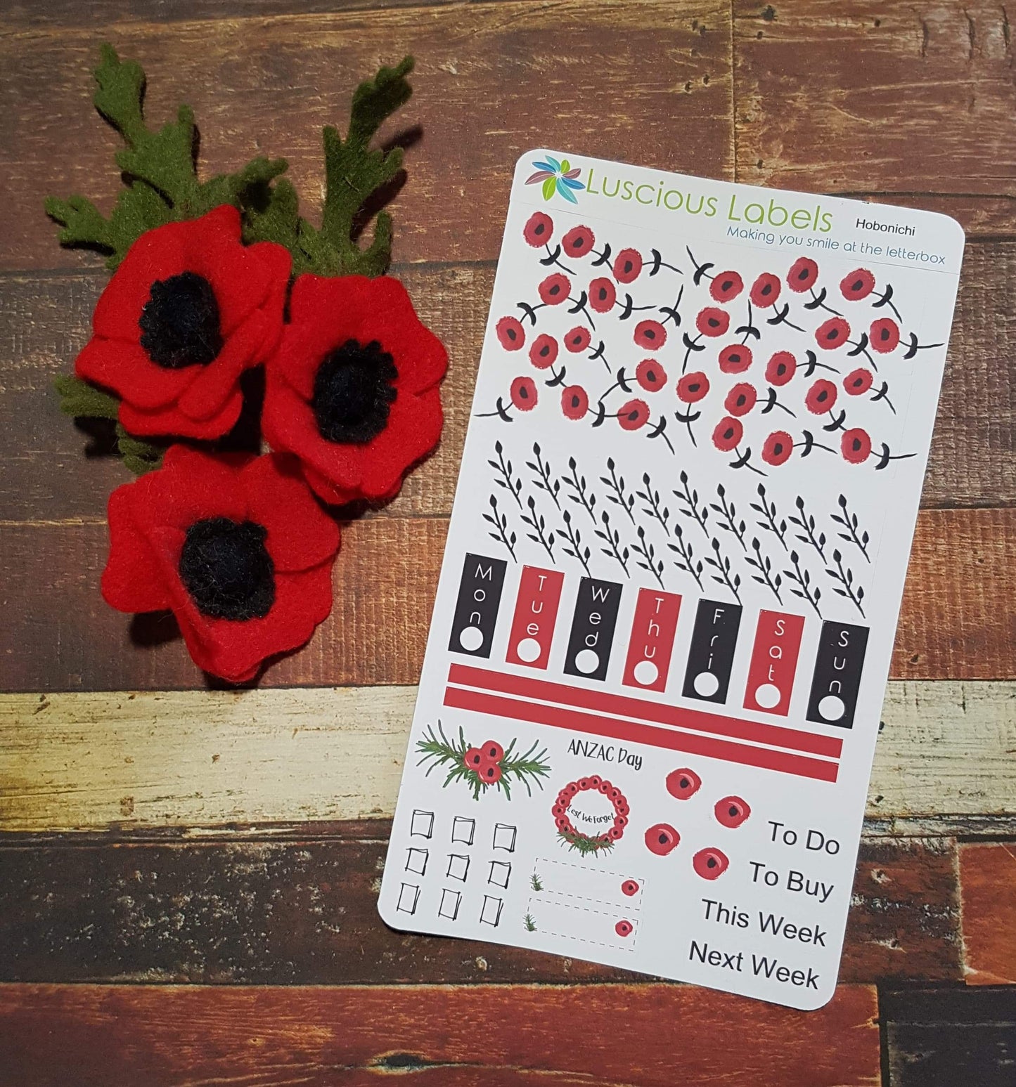 Weeks Kits for Small Planners - Watercolour Poppy