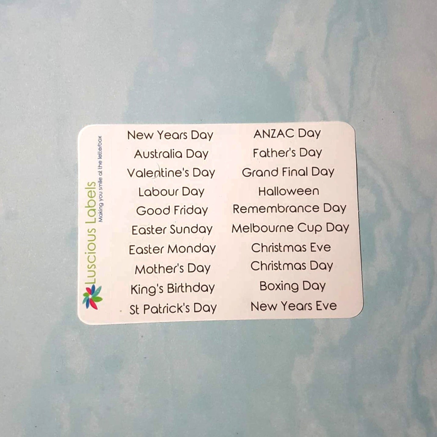 Victorian Public Holiday and Noteworthy Day Stickers